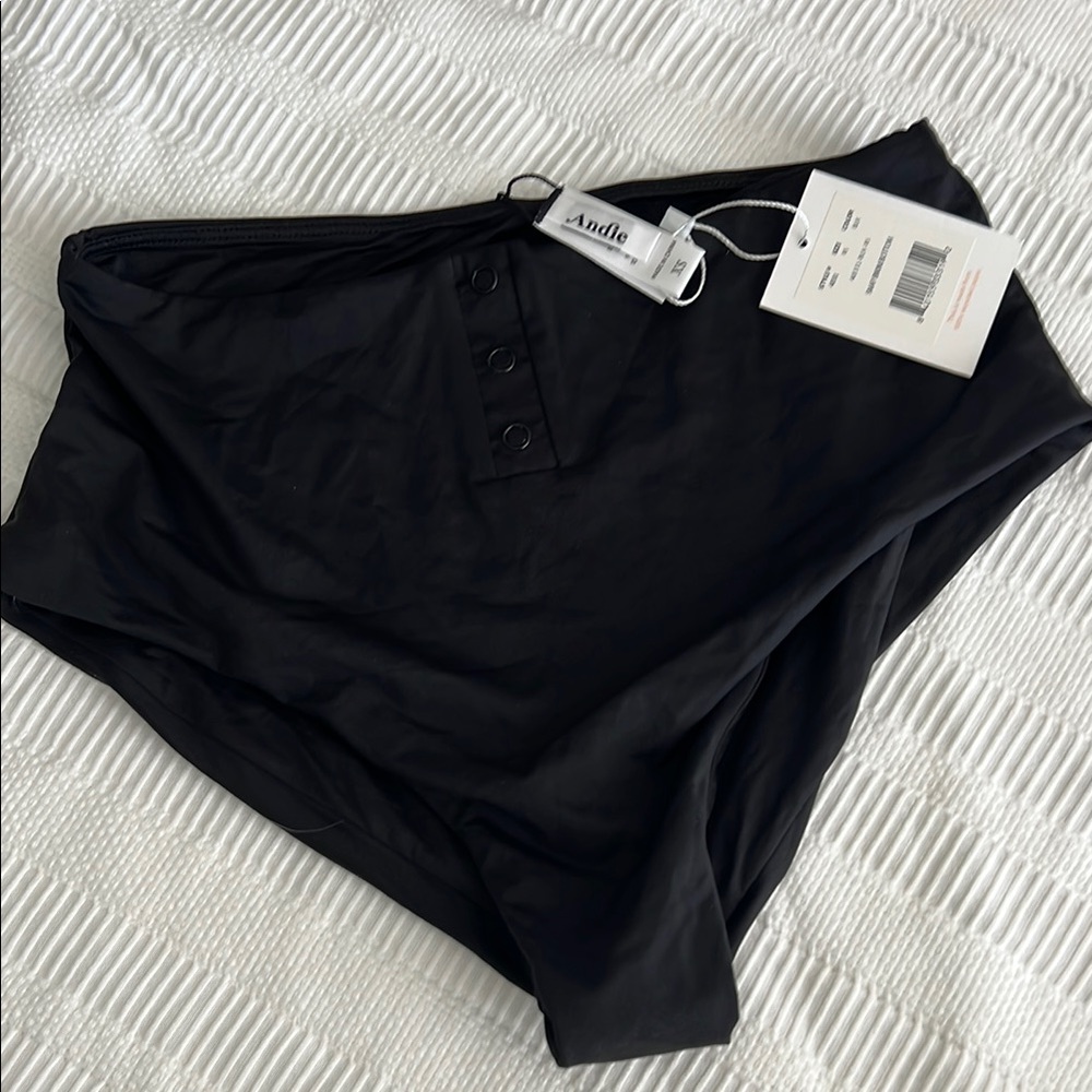 Andie Black Snap Bikini Bottom
